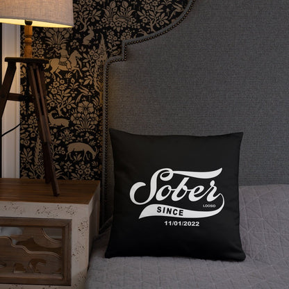 Sober Since Sober Pillow back view (view 7)