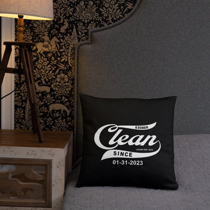 Clean & Sober Since Personalize Date Sober Pillow graphic detail (view 14)