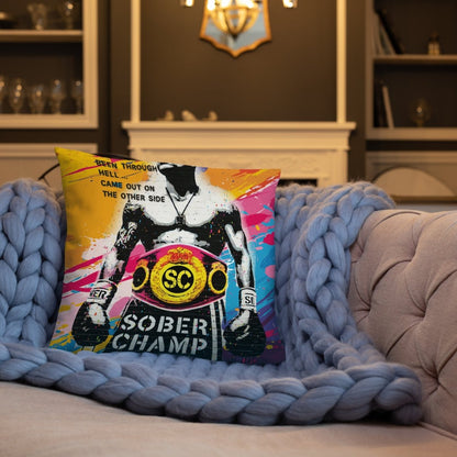 Sober Champ Champion Design Sober Pillow back view (view 17)