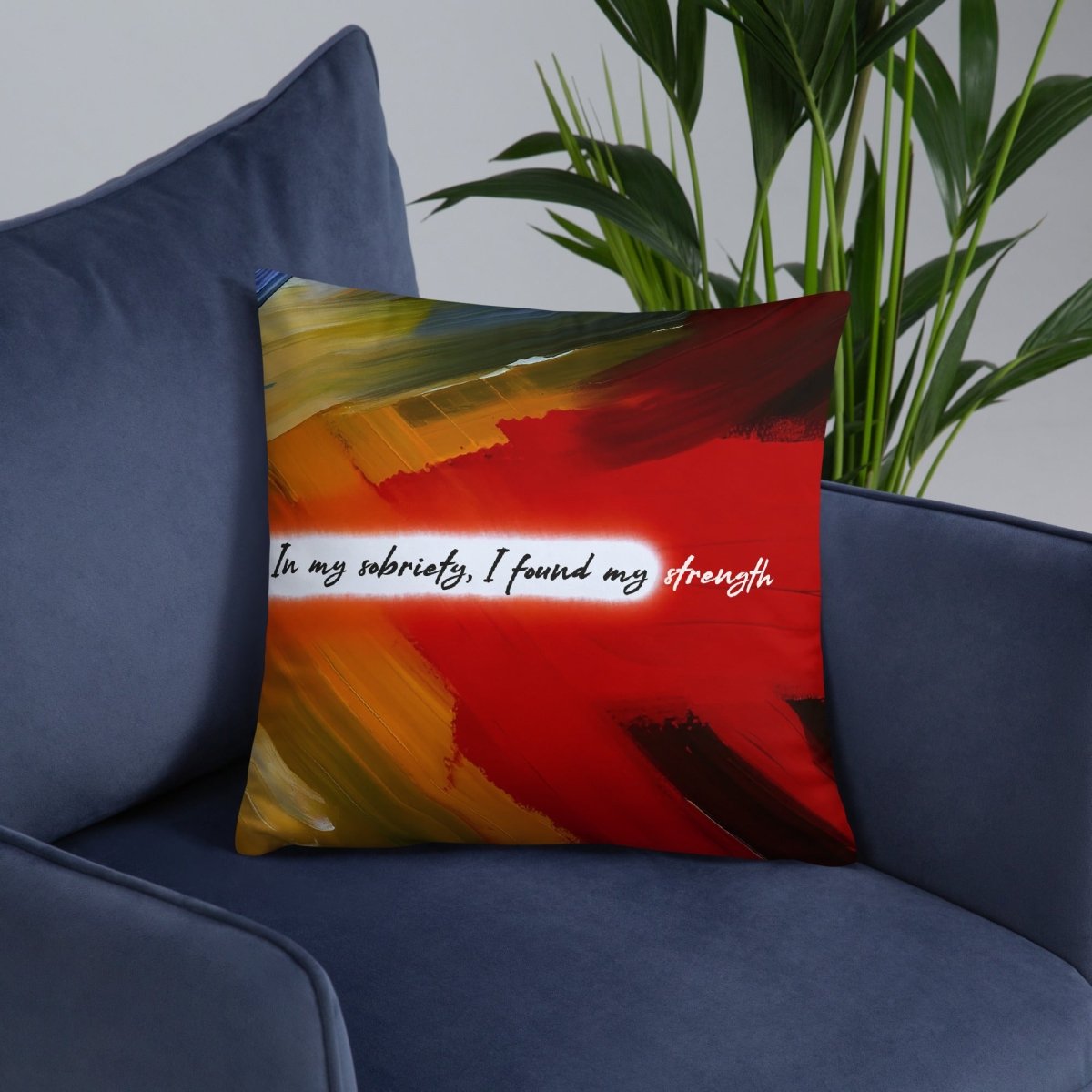 Loosid In My Sobriety I Found My Strength Sober Pillow featuring the design
