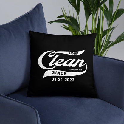 Clean & Sober Since Personalize Date Sober Pillow packaging detail (view 18)