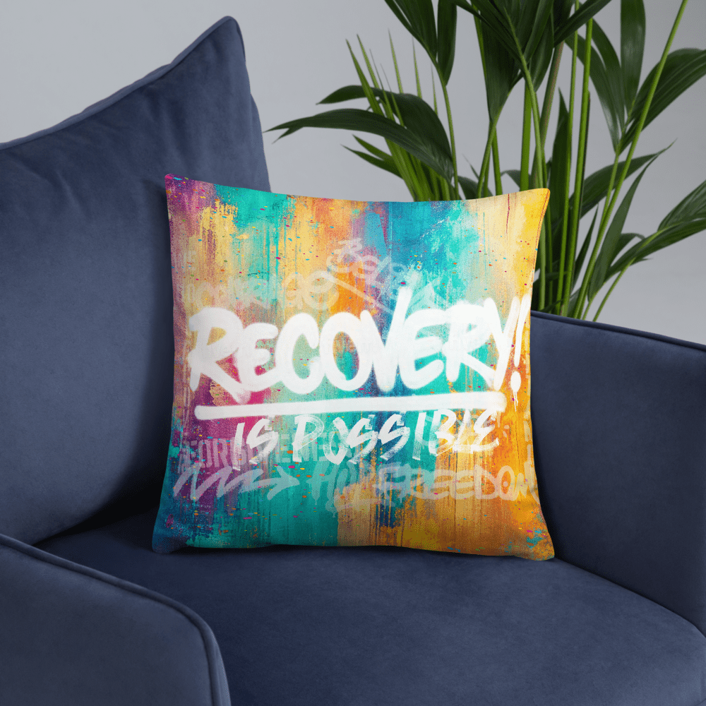 Recovery Is Possible Sober Pillow close-up view (view 12)
