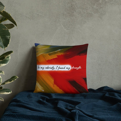 In My Sobriety I Found My Strength Sober Pillow lifestyle view (view 5)