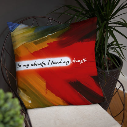 In My Sobriety I Found My Strength Sober Pillow flat lay styled image (view 13)