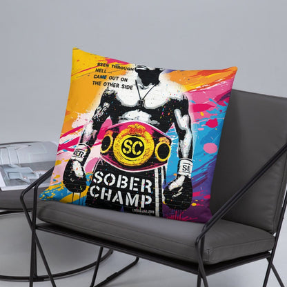 Sober Champ Champion Design Sober Pillow side view (view 6)
