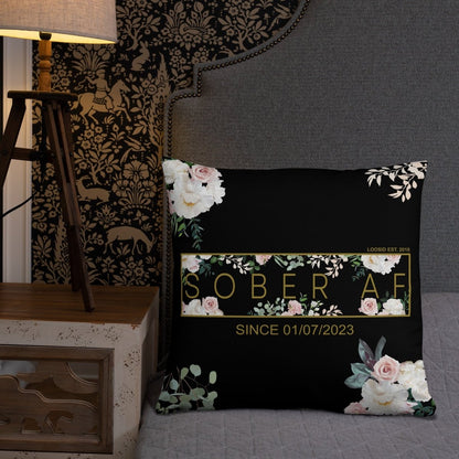 Sober AF Flower Sober Pillow back view (view 17)