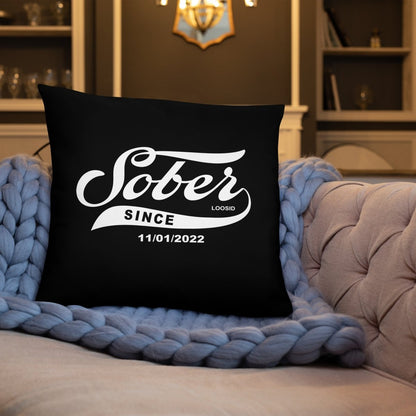 Sober Since Sober Pillow back view (view 17)