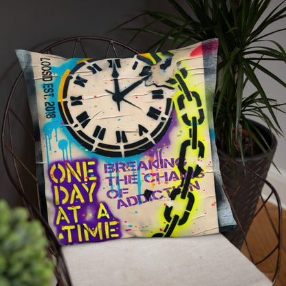 One Day At A Time Sober Pillow back view (view 17)