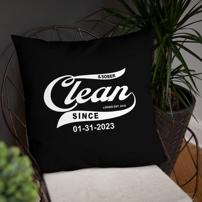 Clean & Sober Since Personalize Date Sober Pillow fit detail (view 9)