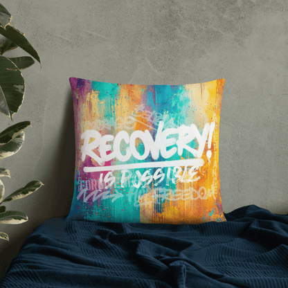 Recovery Is Possible Sober Pillow graphic detail (view 4)