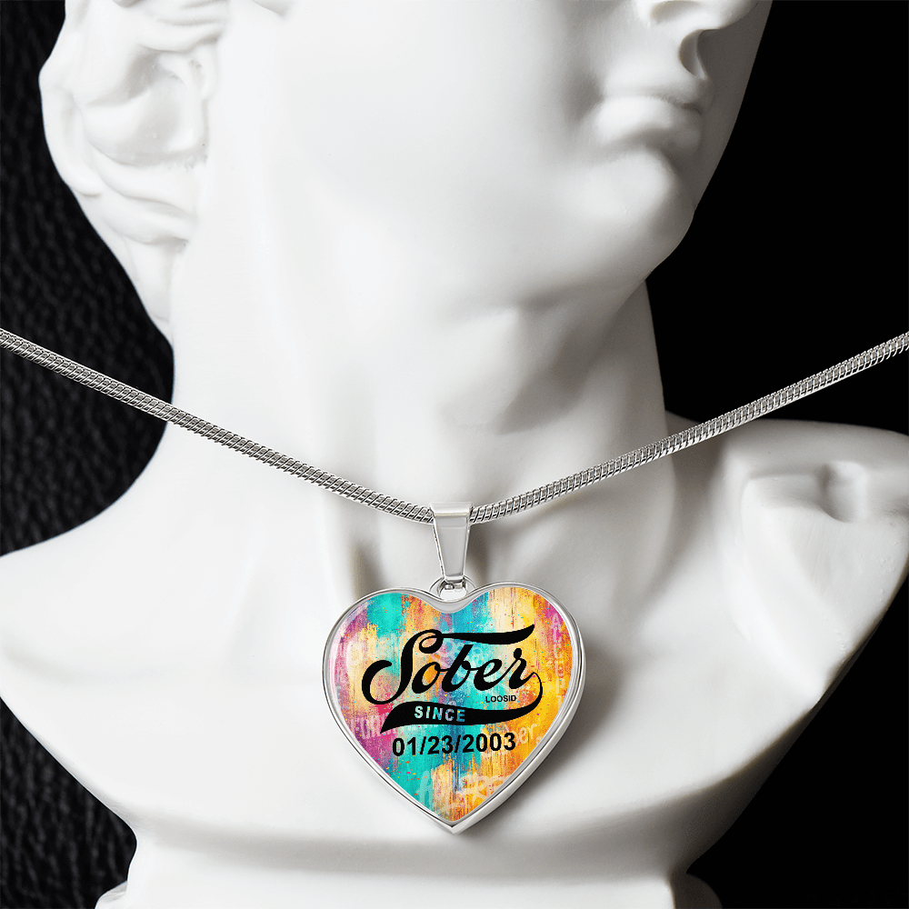 Sober Since Heart Sober Jewelry product photo (view 10)