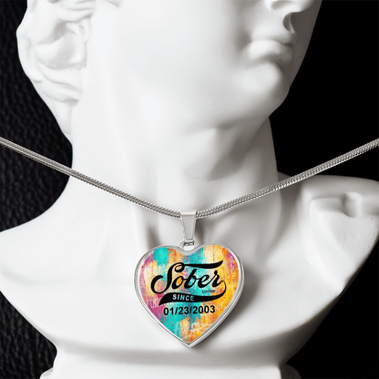 Sober Since Heart Sober Jewelry product photo (view 10)