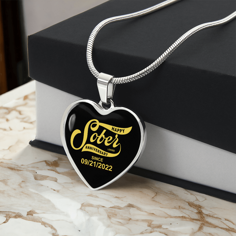 Sober Since Heart Sober Jewelry product photo (view 10)