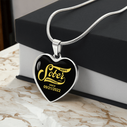Sober Since Heart Sober Jewelry product photo (view 10)