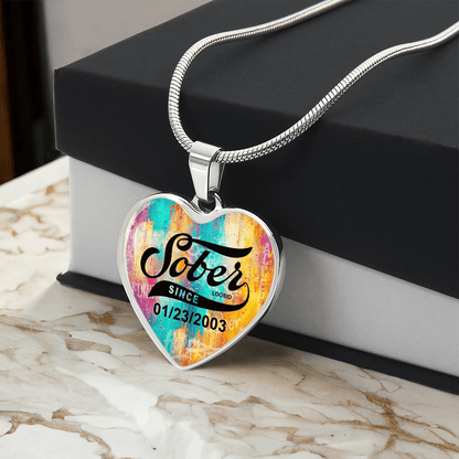 Sober Since Heart Sober Jewelry fit detail (view 9)