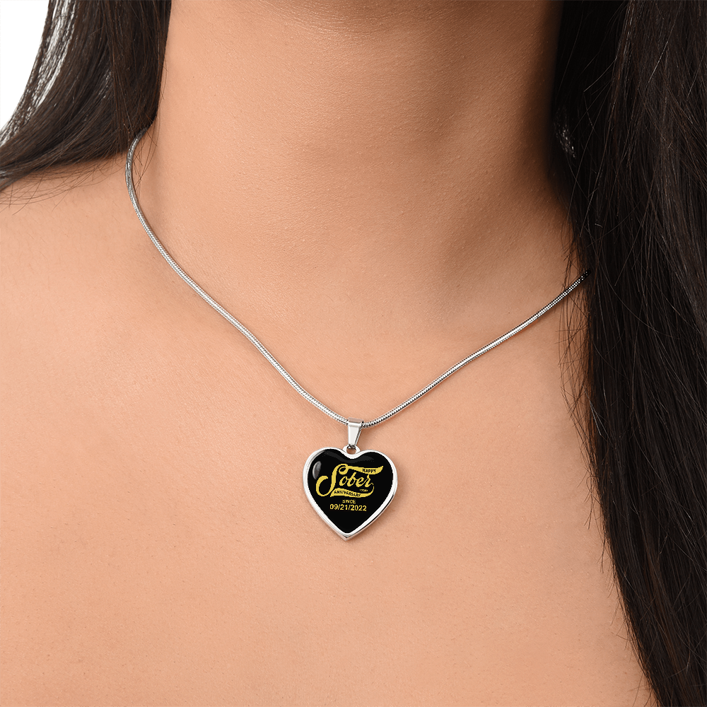 Sober Since Heart Sober Jewelry featuring the design (view 11)