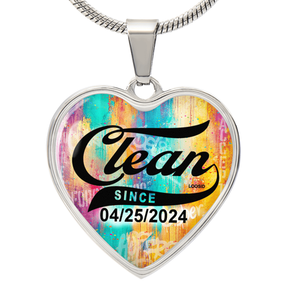 Clean Since Heart Sober Jewelry close-up view (view 2)
