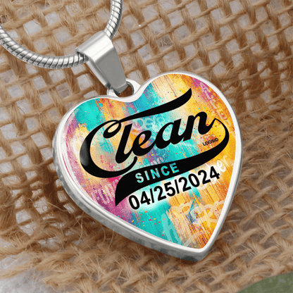 Clean Since Heart Sober Jewelry flat lay styled image (view 3)