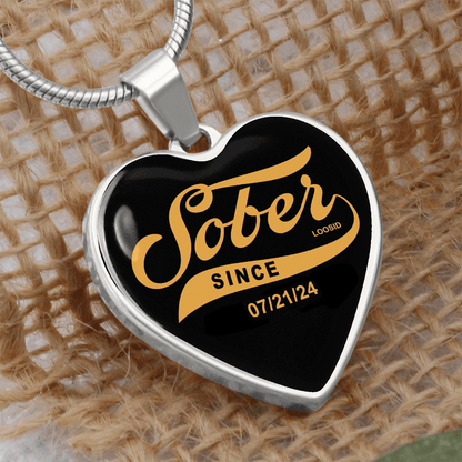 Sober Since Heart Sober Jewelry fit detail (view 9)