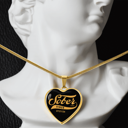 Sober Since Heart Sober Jewelry back view (view 7)