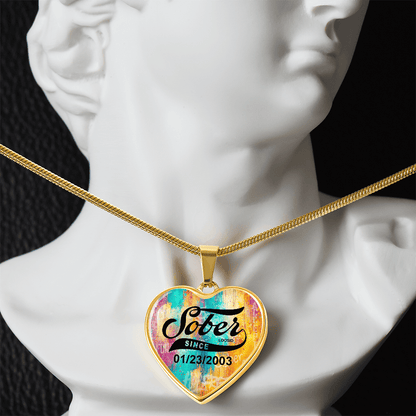 Sober Since Heart Sober Jewelry graphic detail (view 4)