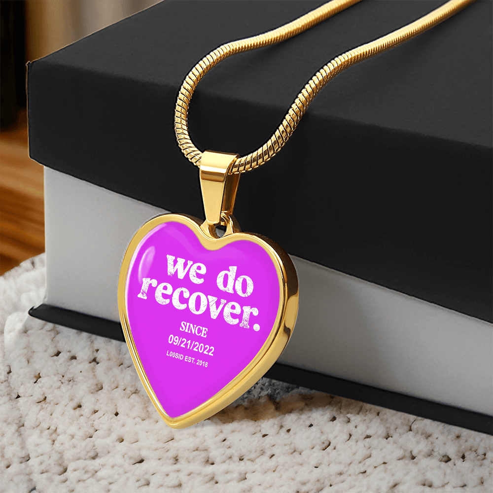 We Do Recover Heart Sober Jewelry flat lay styled image (view 13)