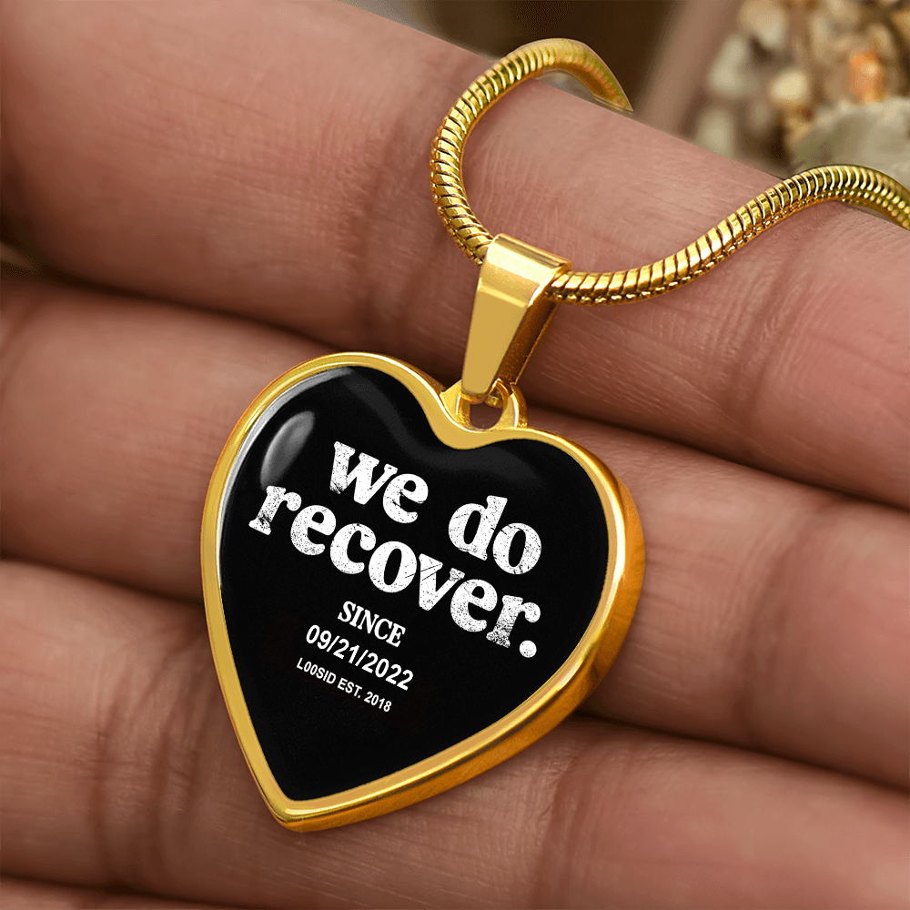 We Do Recover Heart Sober Jewelry flat lay styled image (view 13)