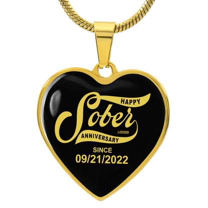 Sober Since Heart Sober Jewelry close-up view (view 2)