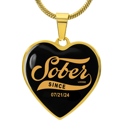 Sober Since Heart Sober Jewelry flat lay styled image (view 3)