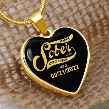 Sober Since Heart Sober Jewelry flat lay styled image (view 3)