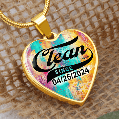 Clean Since Heart Sober Jewelry back view (view 7)