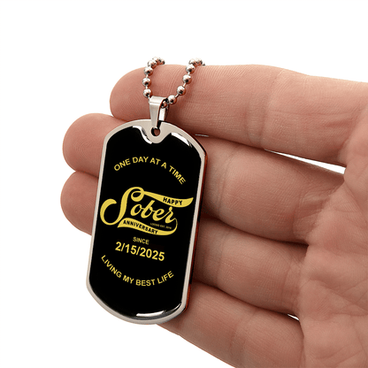 Happy Sober Anniversary W Sober Date Sober Jewelry graphic detail (view 4)
