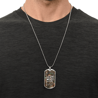 Hunting Camo with Personalized 'Sober Since' Date Sober Jewelry graphic detail (view 4)