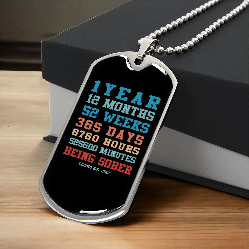 Custom Sober Time Dog tag