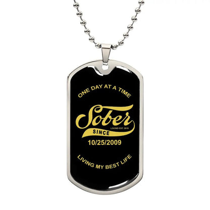 with Personalized 'Sober Since' Date Sober Jewelry graphic detail (view 4)