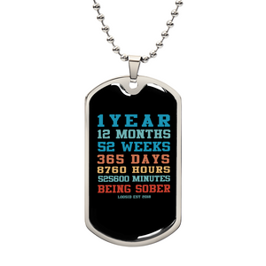 Custom Sober Time Dog tag