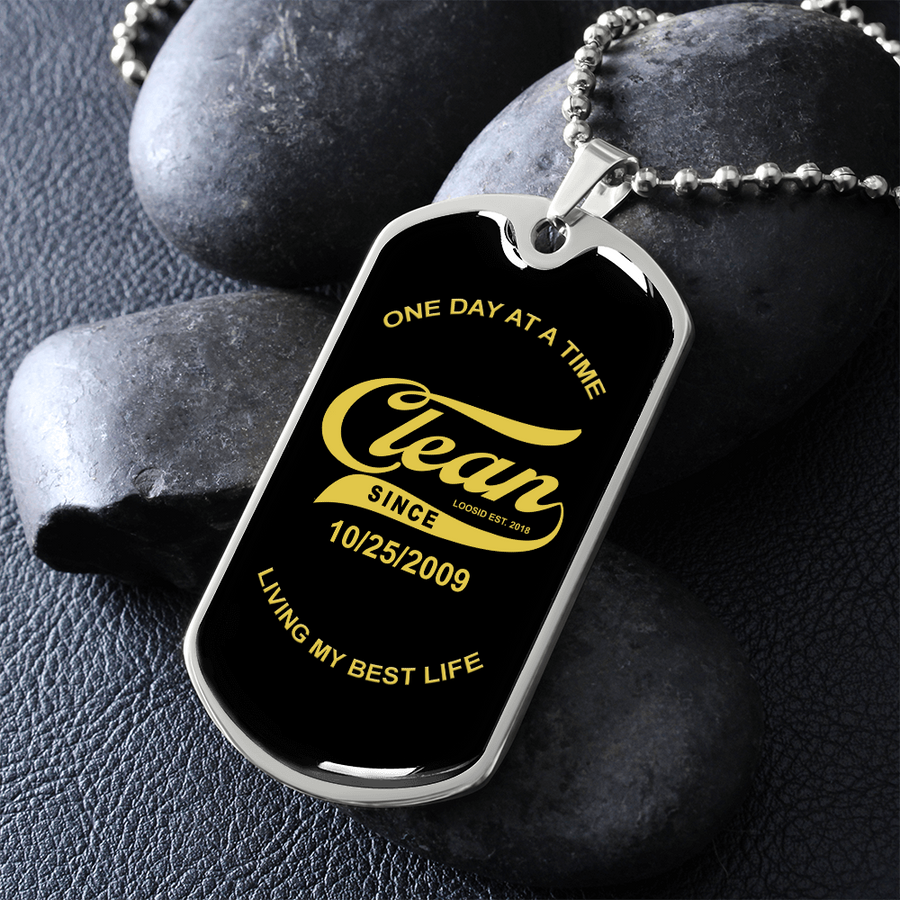 sobriety gift elegant dog tag for personal empowerment