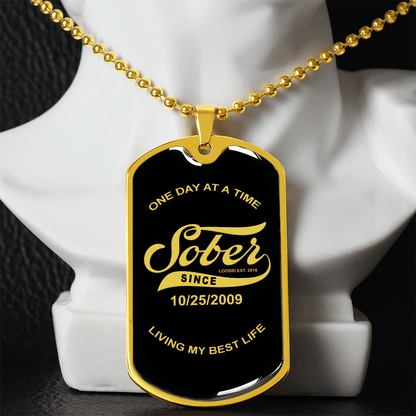 with Personalized 'Sober Since' Date Sober Jewelry fit detail (view 9)