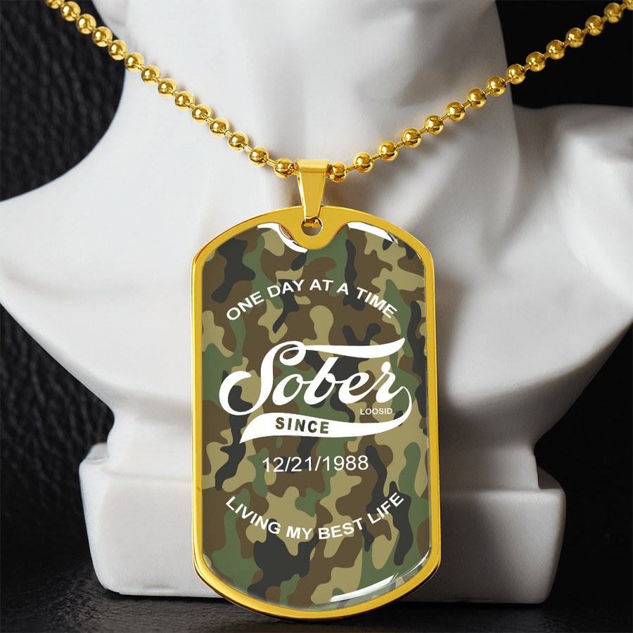 Unisex Sobriety Gift necklace with durable Cuban link chain