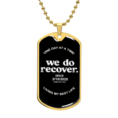 We Do Recover with Personalized 'Sober Since' Date Sober Jewelry lifestyle view (view 5)