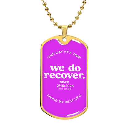 We Do Recover with Personalized 'Sober Since' Date Sober Jewelry packaging detail (view 8)