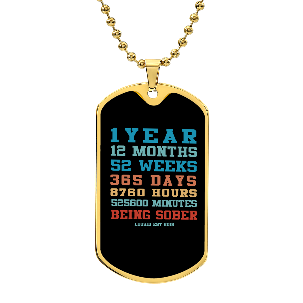 Custom Sober Time Dog tag