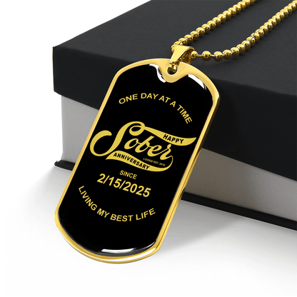 Happy Sober Anniversary W Sober Date Sober Jewelry packaging detail (view 8)