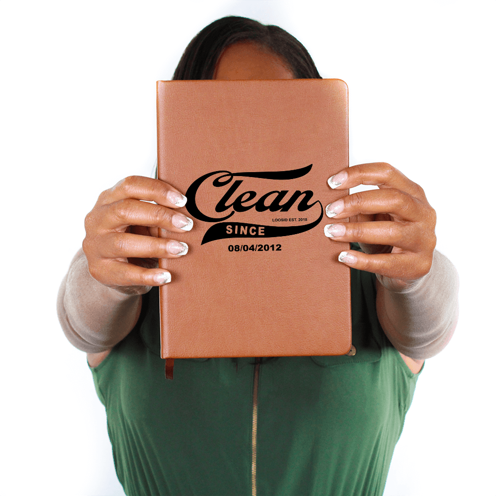 Clean Since Vegan leather Sober Journal flat lay styled image (view 13)
