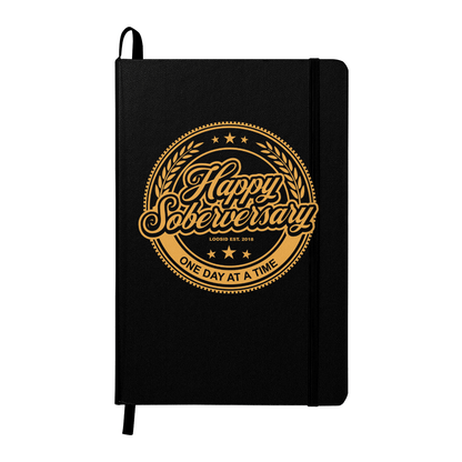 Loosid Happy Soberversary Vegan Leather Sober Journal featuring the design