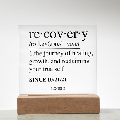 Recovery Acrylic Plaqye w Personalize Sober Date Sobriety Gift graphic detail (view 14)