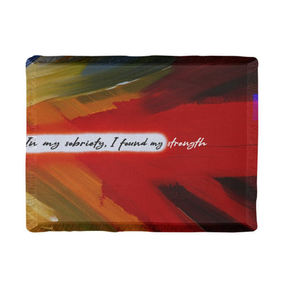 Loosid In My Sobriety I Found My Strength Printed Recovery Blanket featuring the design