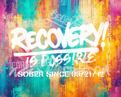 Recovery Is Possible Printed Blanket with Date Recovery Blanket lifestyle view (view 5)