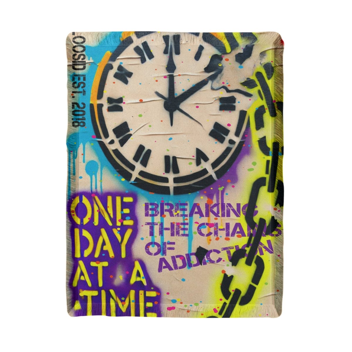 Loosid One Day at a Time Printed Recovery Blanket featuring the design