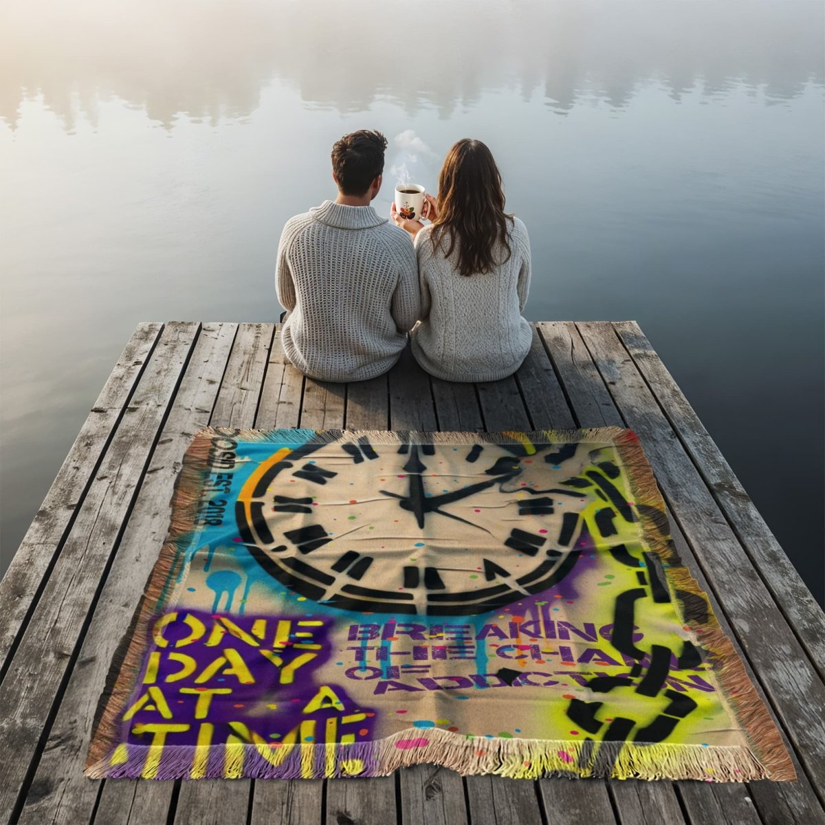 One Day at a Time Printed Recovery Blanket lifestyle view (view 5)